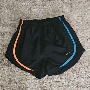 Nike Black Shorts with Multicolor Stripes